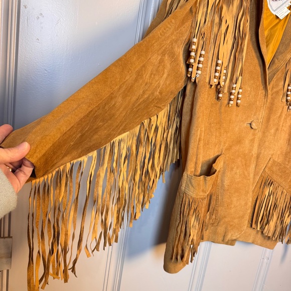 Vintage Desperado Suede Fringe‎ Beaded Jacket – Western Boho Style Size 1 X - Picture 7 of 16